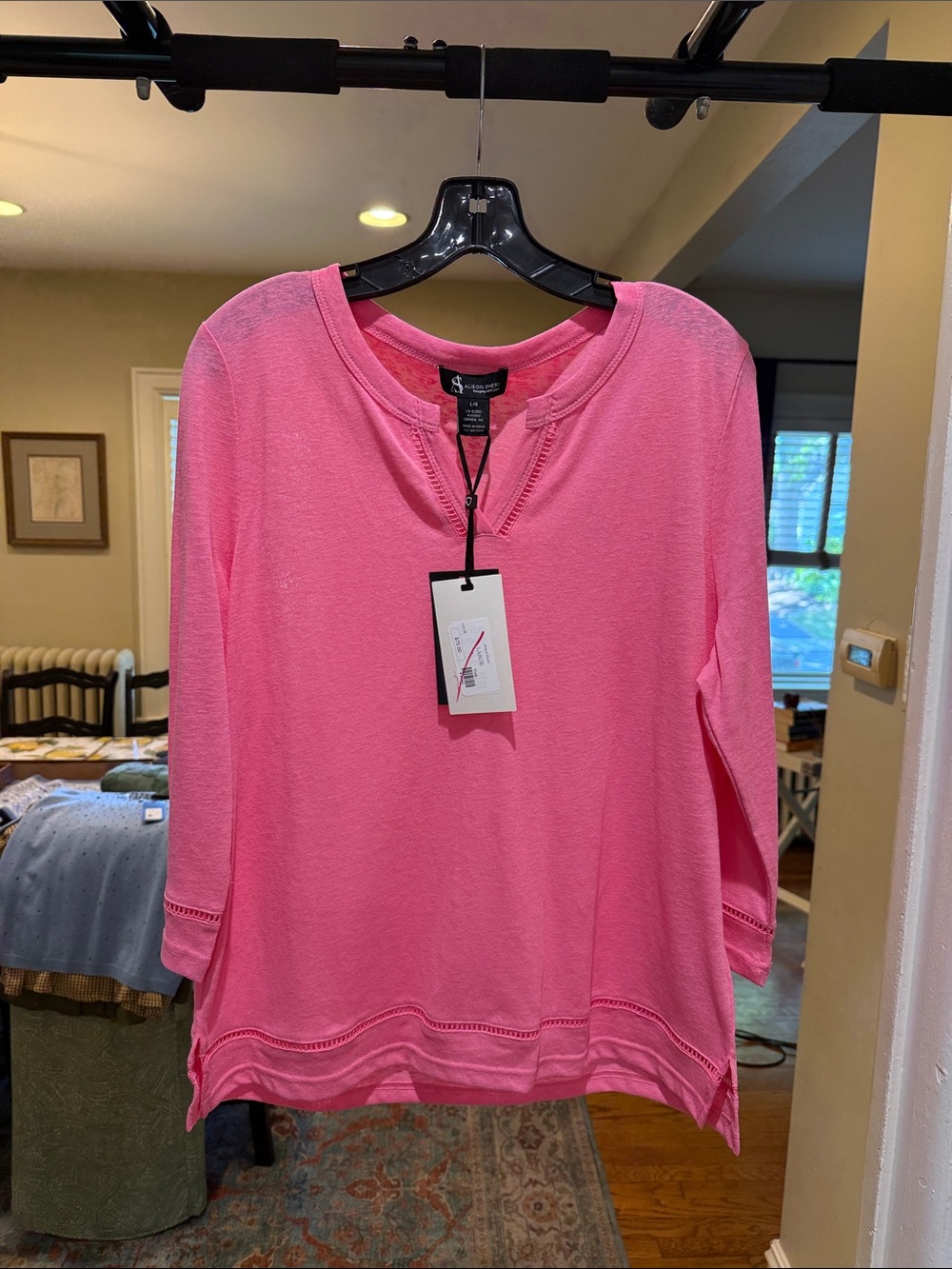 Women’s Bright Pink Long-Sleeve Knit Top by Southern Tide